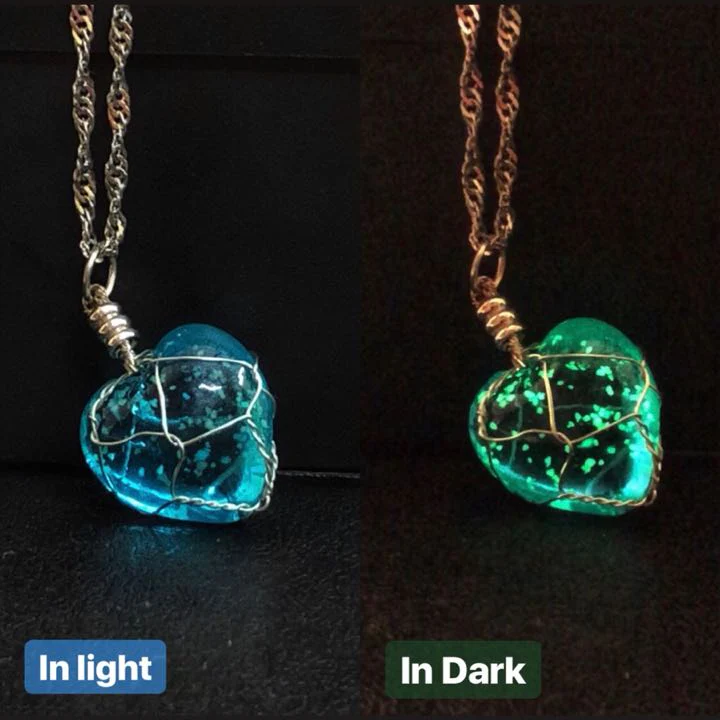 Crystal Heart Glow in Dark Necklace - Image 4