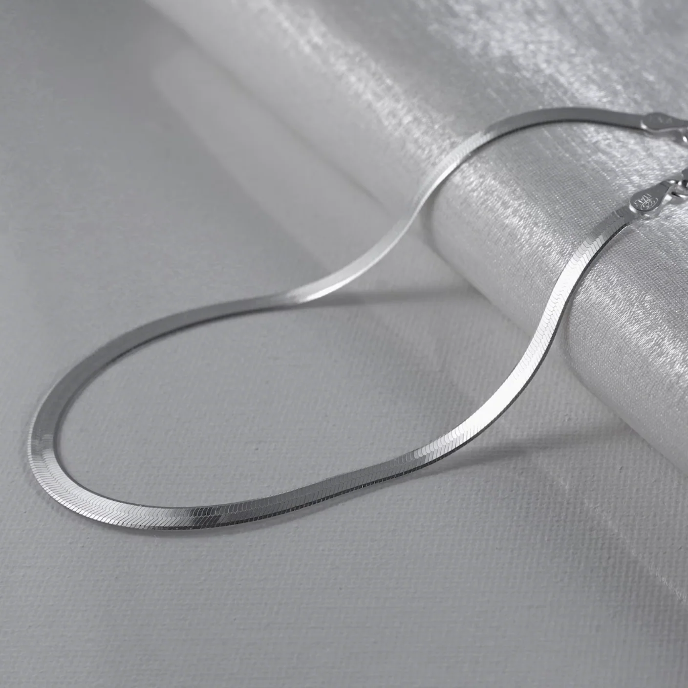 Flat Snake Chain Anklet - Image 4